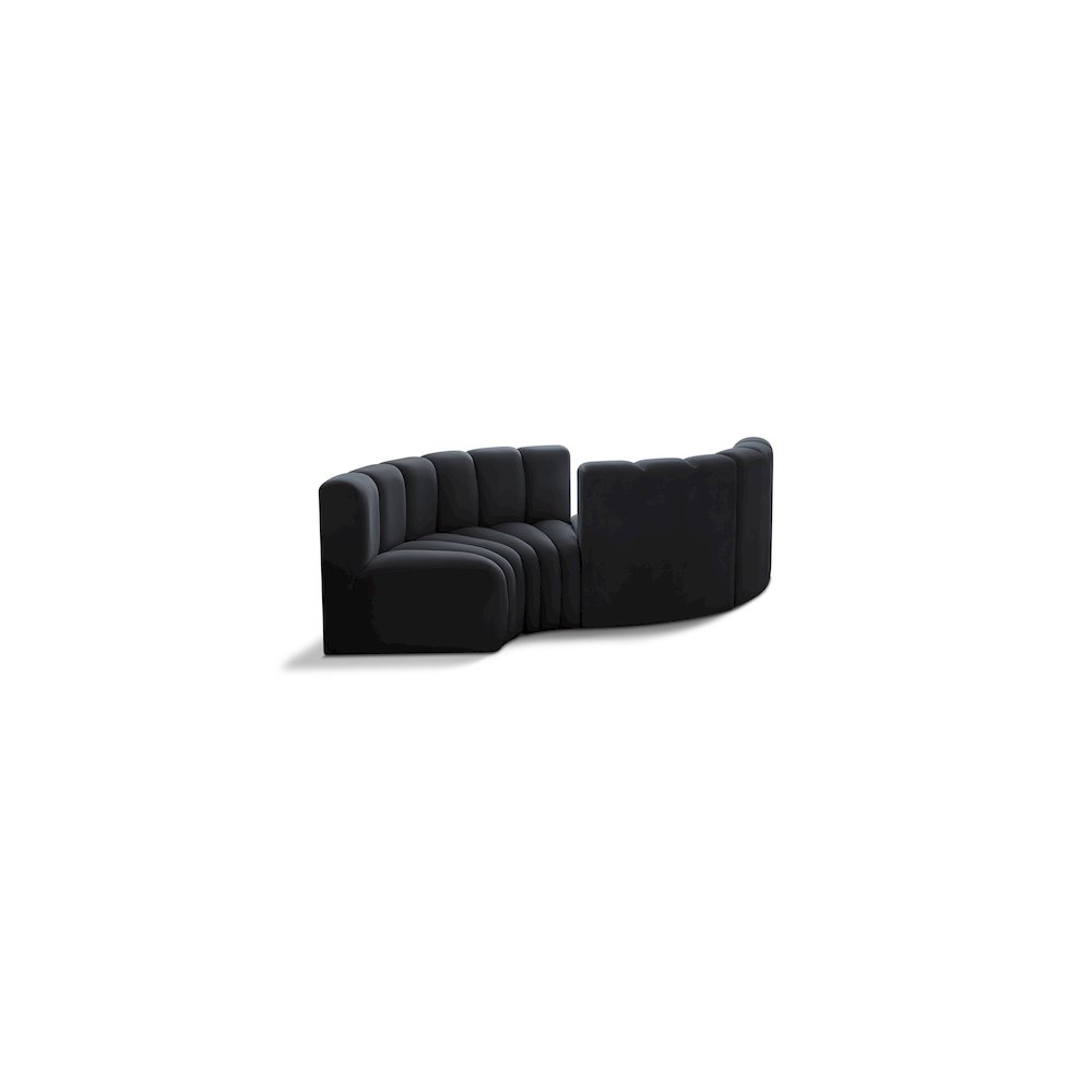 Arc Black Velvet Modular Sofa