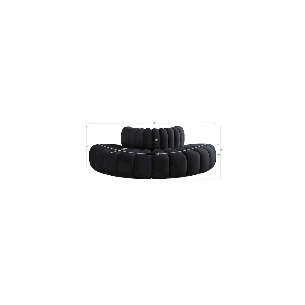 Arc Black Velvet Modular Sofa