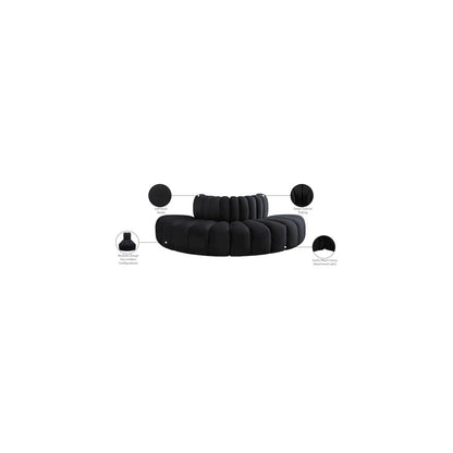 Arc Black Velvet Modular Sofa