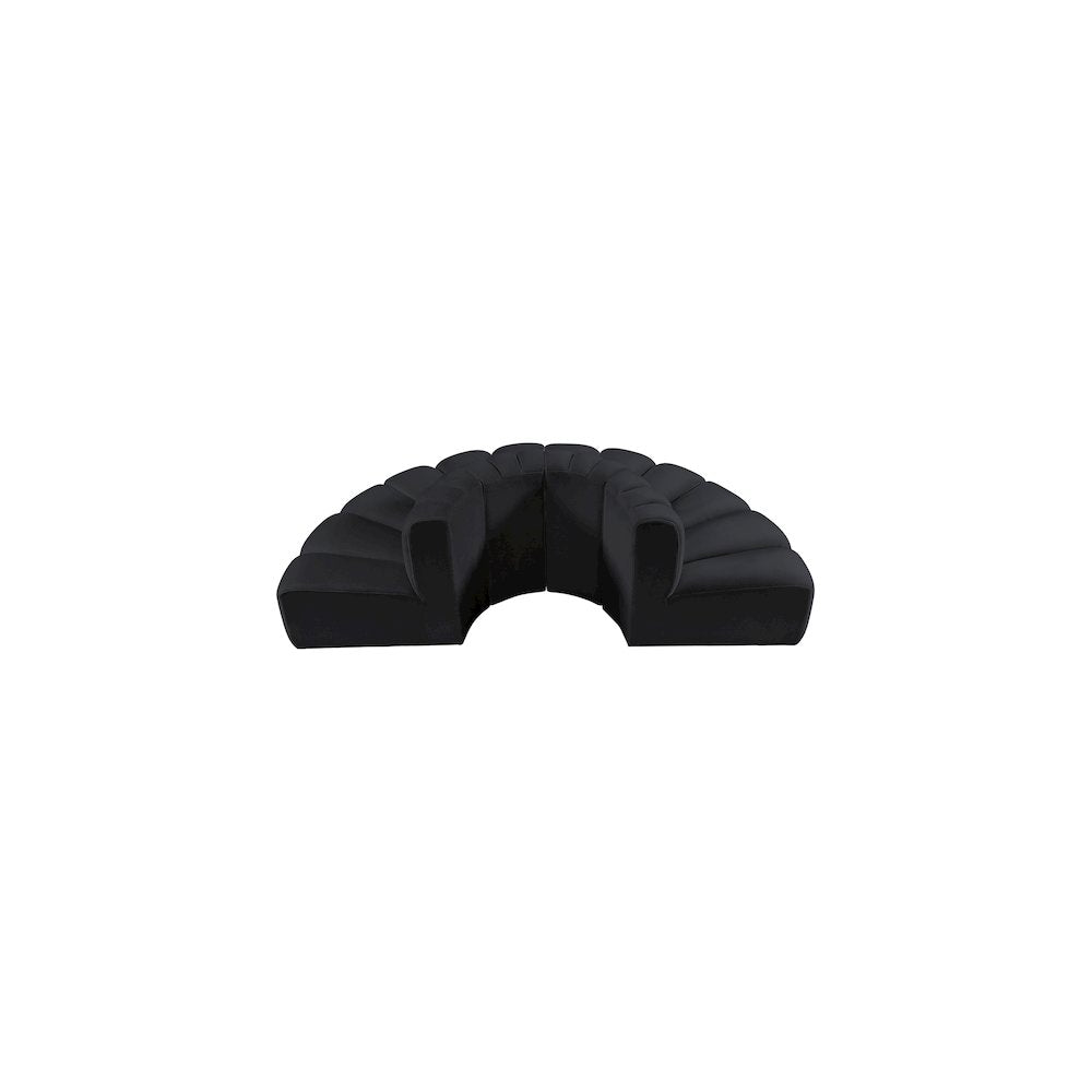 Arc Black Velvet Modular Sofa