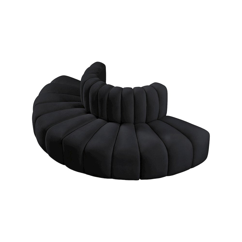 Arc Black Velvet Modular Sofa