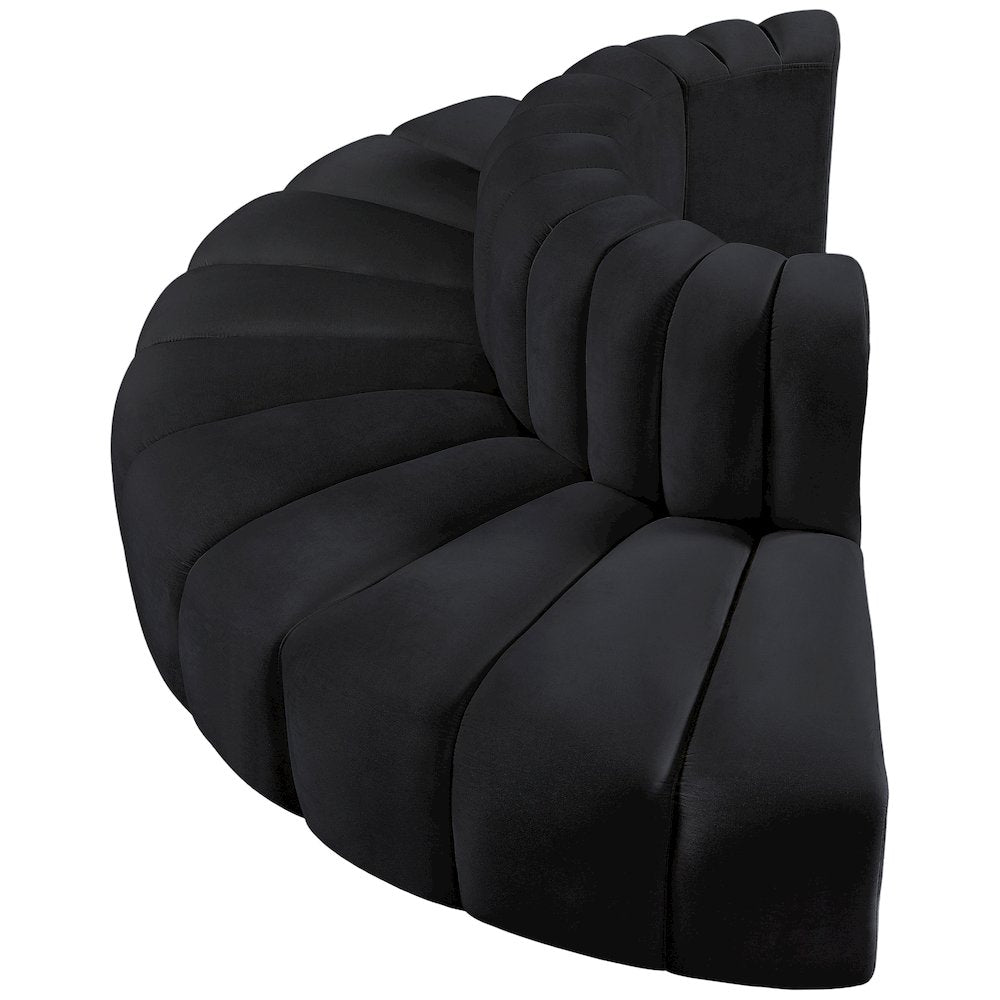 Arc Black Velvet Modular Sofa
