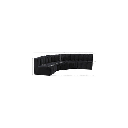 Arc Black Velvet Modular Sofa