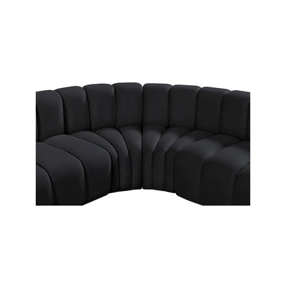 Arc Black Velvet Modular Sofa