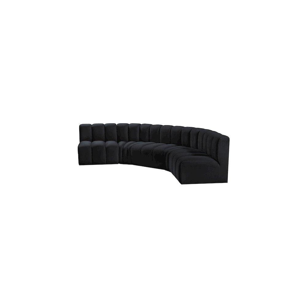 Arc Black Velvet Modular Sofa