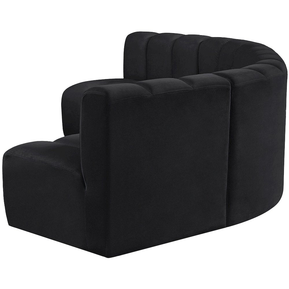 Arc Black Velvet Modular Sofa