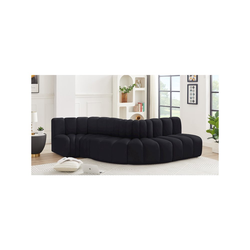 Arc Black Velvet Modular Sofa