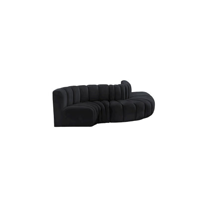 Arc Black Velvet Modular Sofa