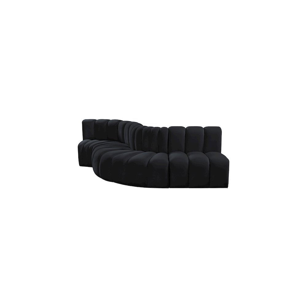 Arc Black Velvet Modular Sofa