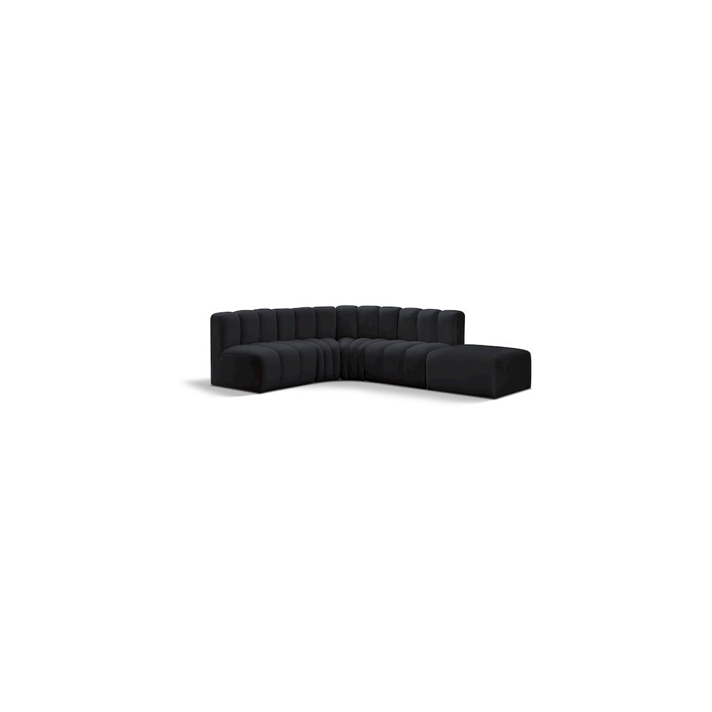 Arc Black Velvet Modular Sofa