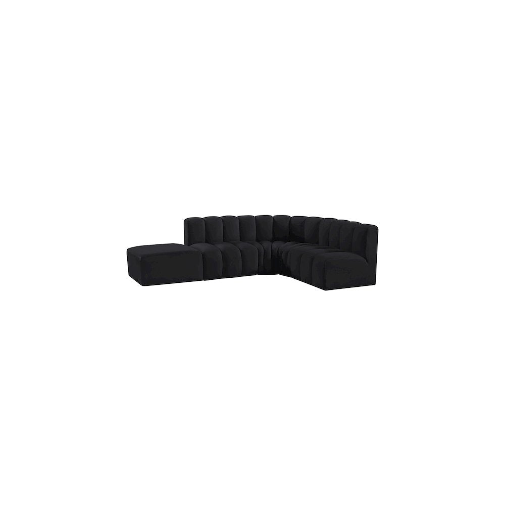 Arc Black Velvet Modular Sofa
