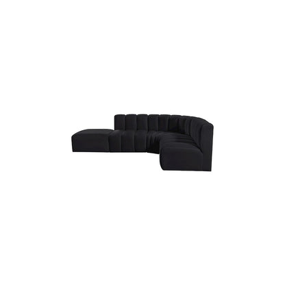 Arc Black Velvet Modular Sofa