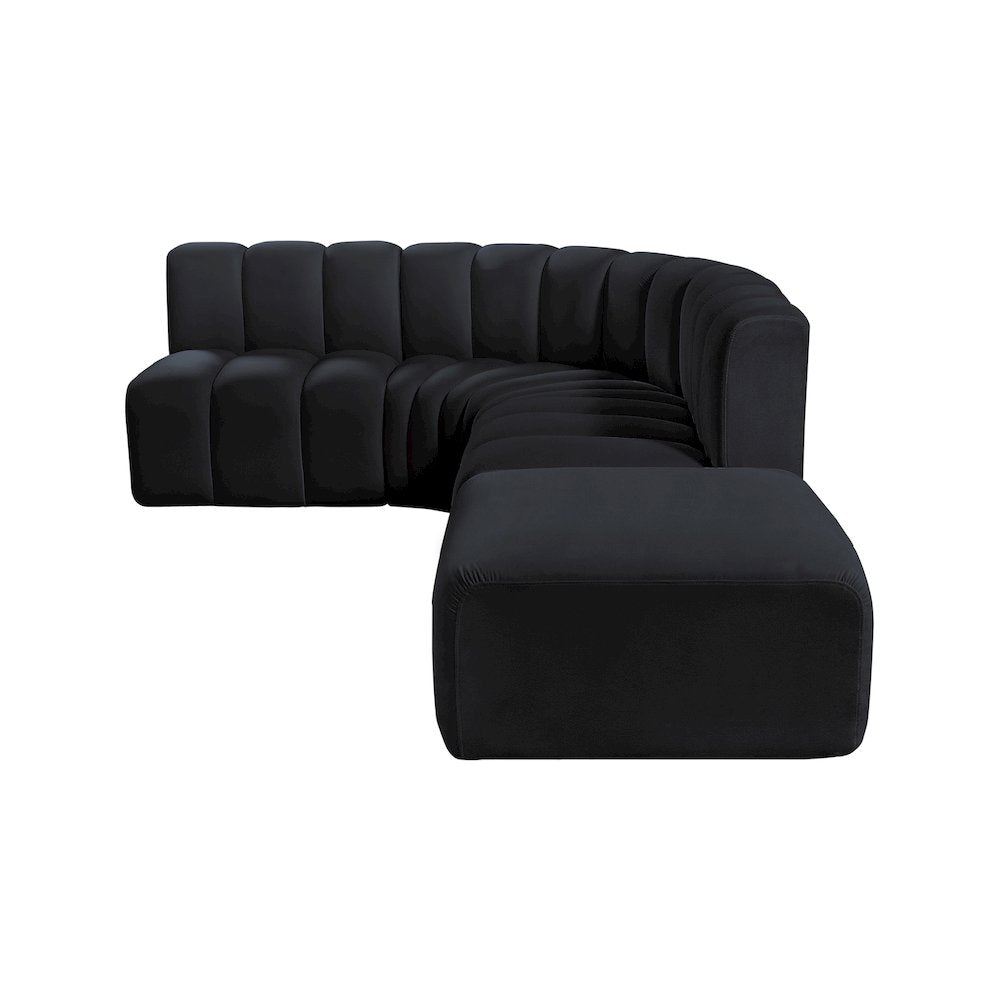 Arc Black Velvet Modular Sofa