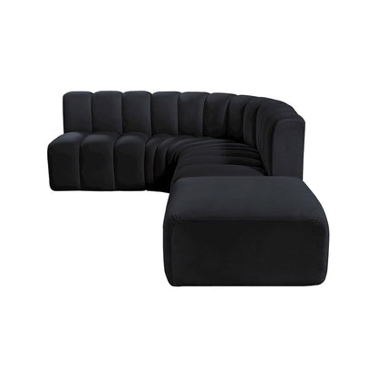Arc Black Velvet Modular Sofa