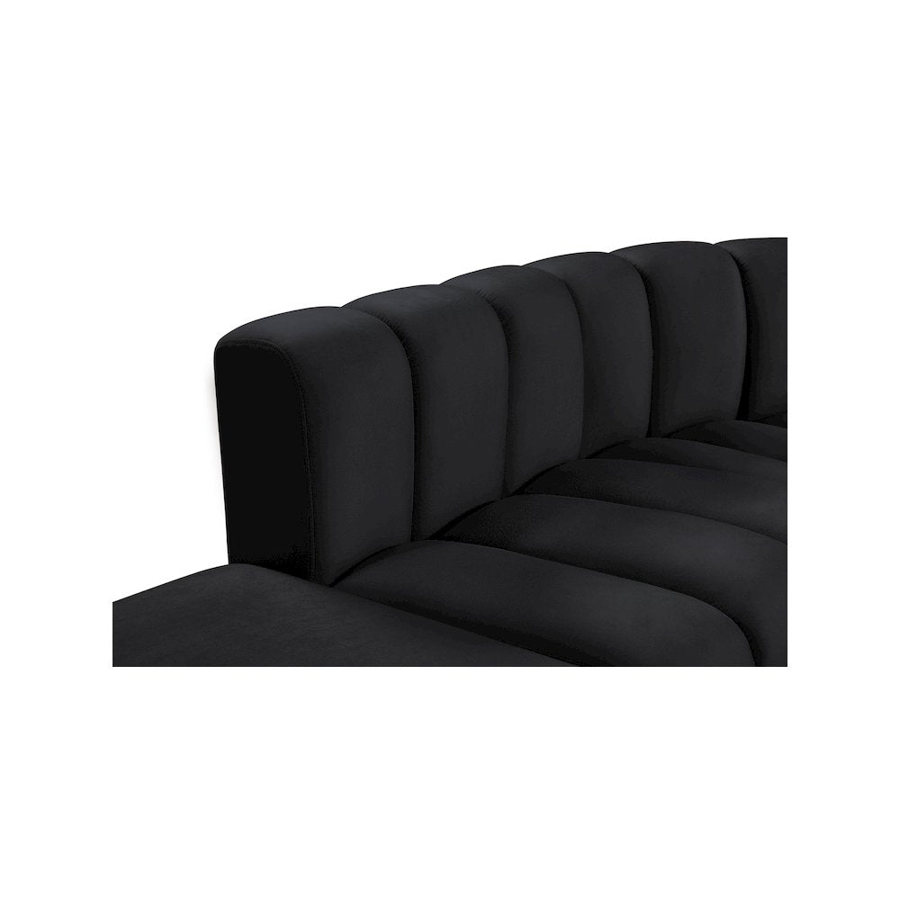Arc Black Velvet Modular Sofa