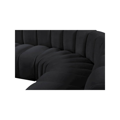 Arc Black Velvet Modular Sofa