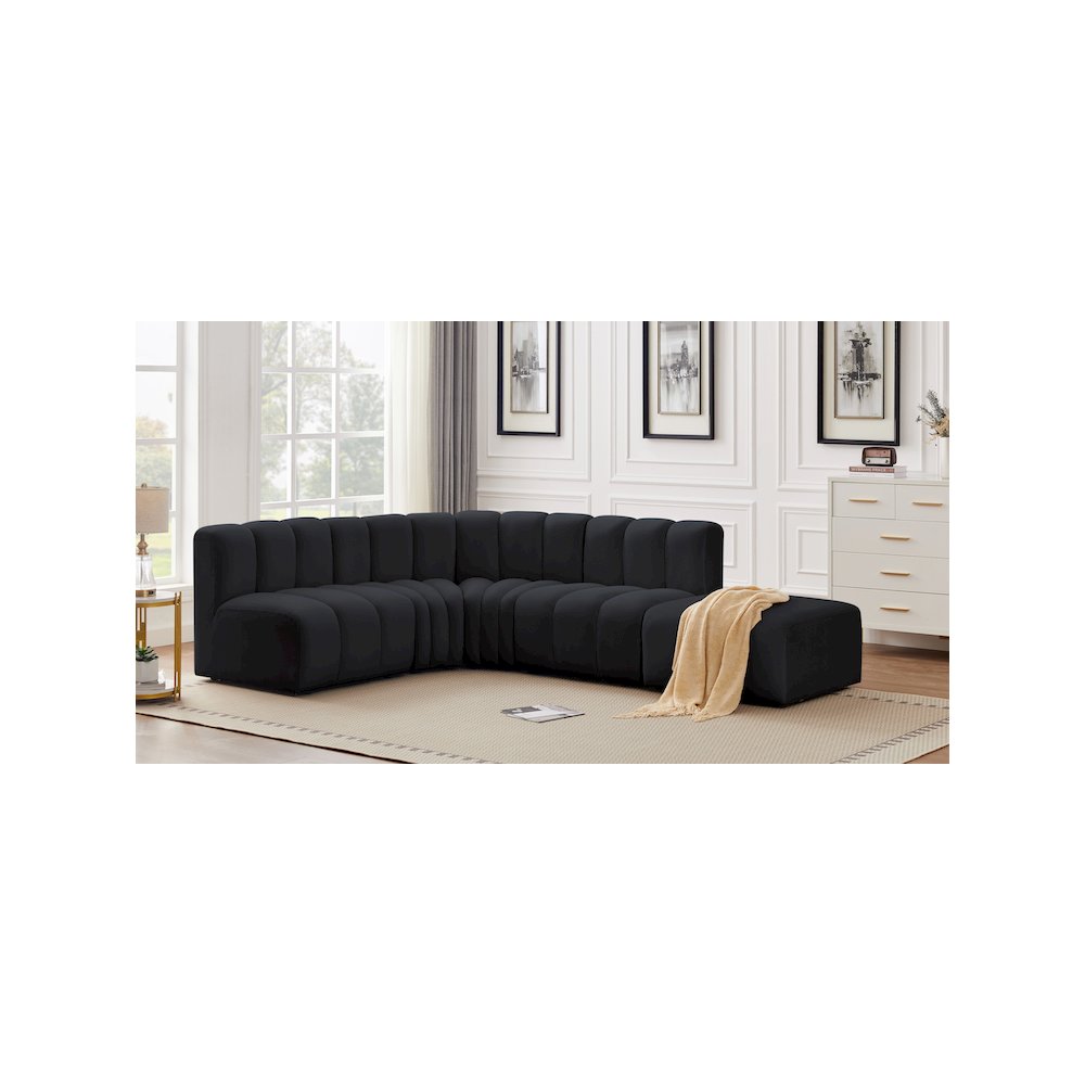 Arc Black Velvet Modular Sofa