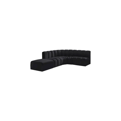 Arc Black Velvet Modular Sofa