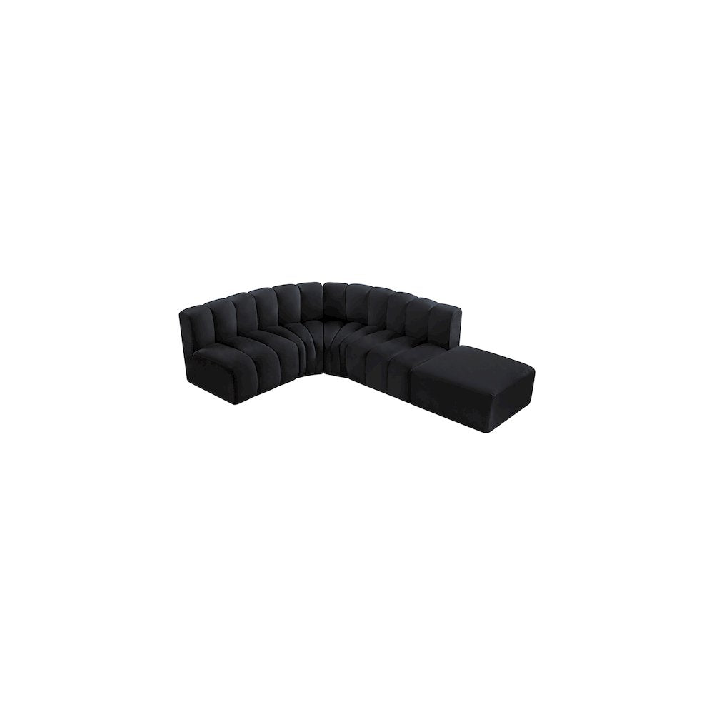 Arc Black Velvet Modular Sofa