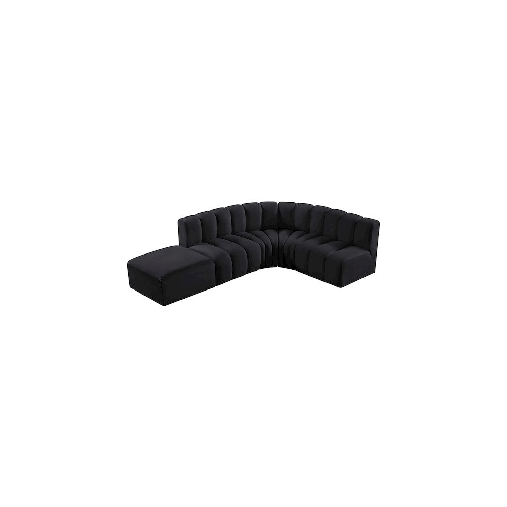 Arc Black Velvet Modular Sofa
