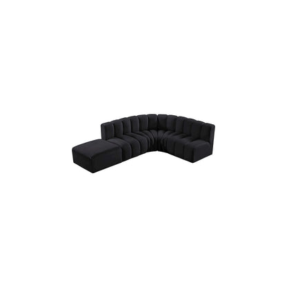 Arc Black Velvet Modular Sofa