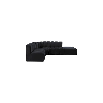 Arc Black Velvet Modular Sofa