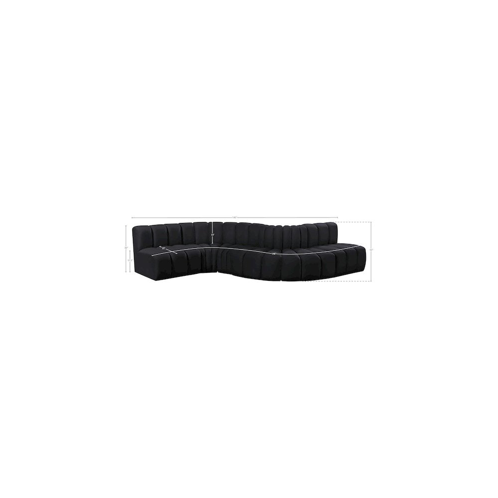Arc Black Velvet Modular Sofa