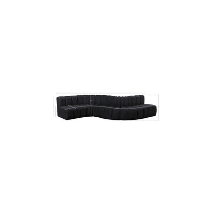 Arc Black Velvet Modular Sofa