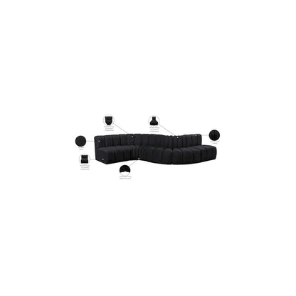 Arc Black Velvet Modular Sofa