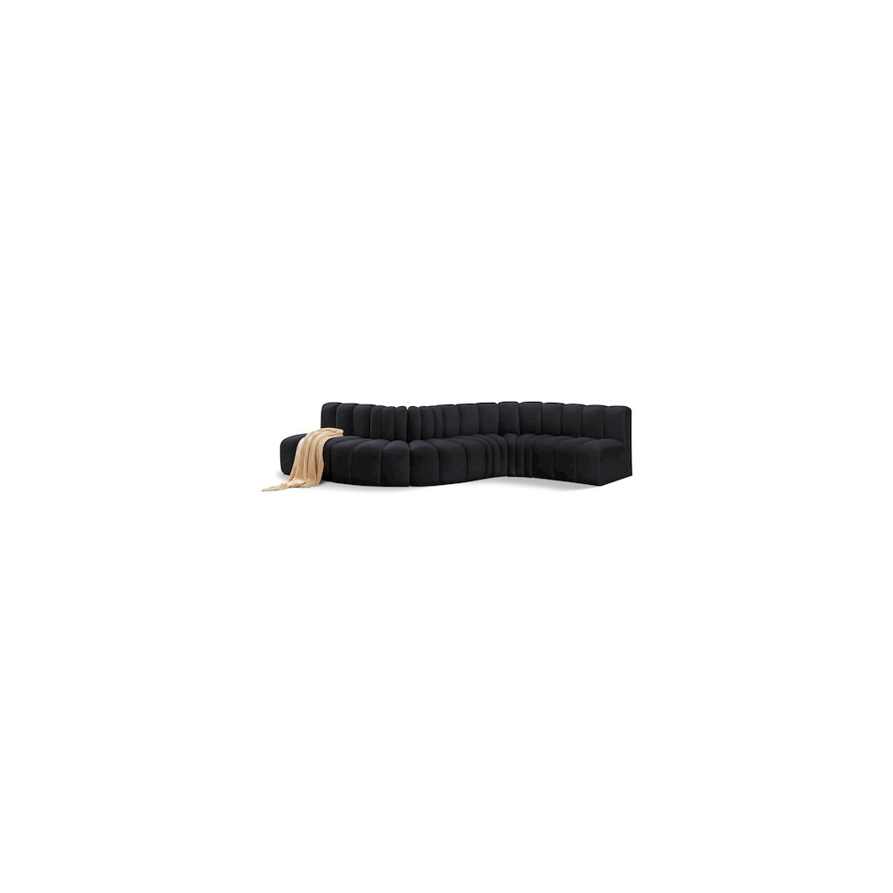 Arc Black Velvet Modular Sofa