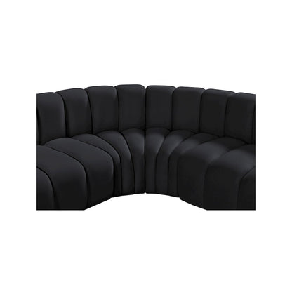 Arc Black Velvet Modular Sofa