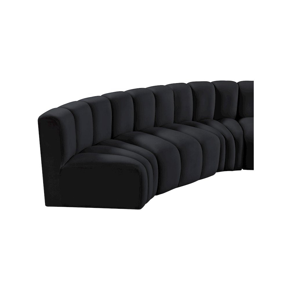 Arc Black Velvet Modular Sofa