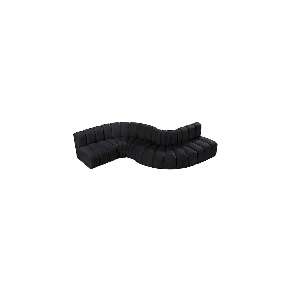 Arc Black Velvet Modular Sofa