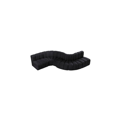 Arc Black Velvet Modular Sofa