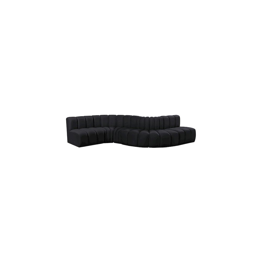 Arc Black Velvet Modular Sofa