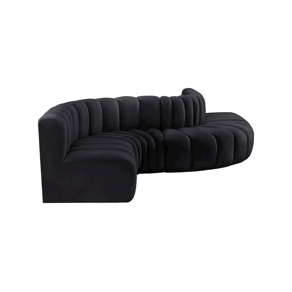 Arc Black Velvet Modular Sofa