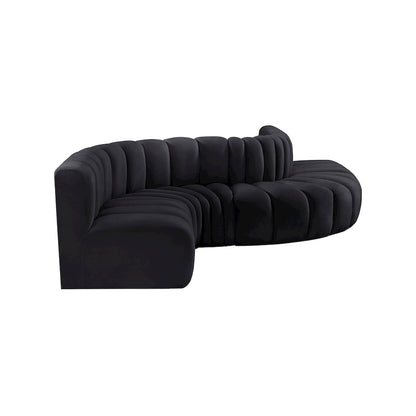 Arc Black Velvet Modular Sofa