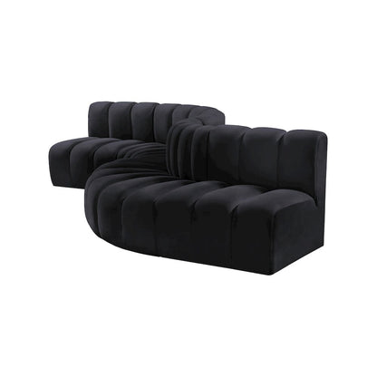 Arc Black Velvet Modular Sofa
