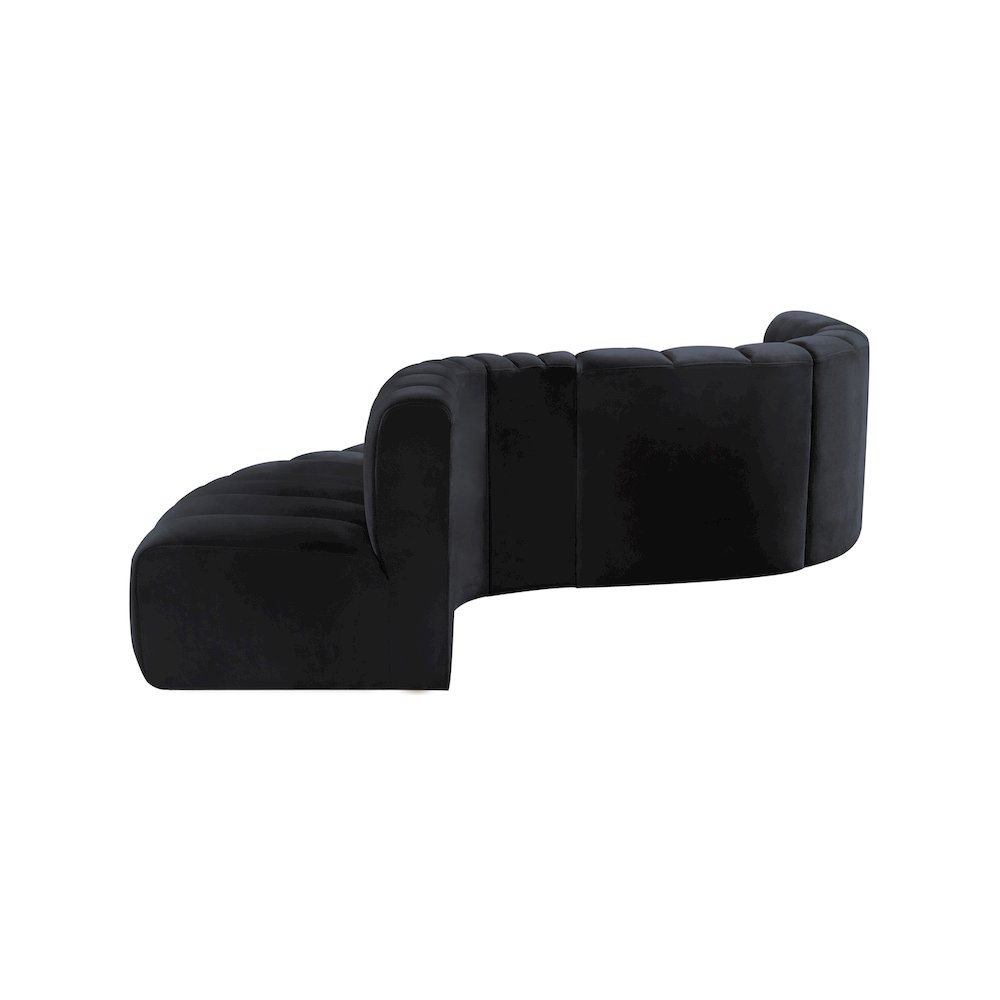 Arc Black Velvet Modular Sofa