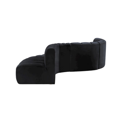 Arc Black Velvet Modular Sofa