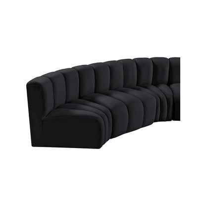 Arc Black Velvet Modular Sofa