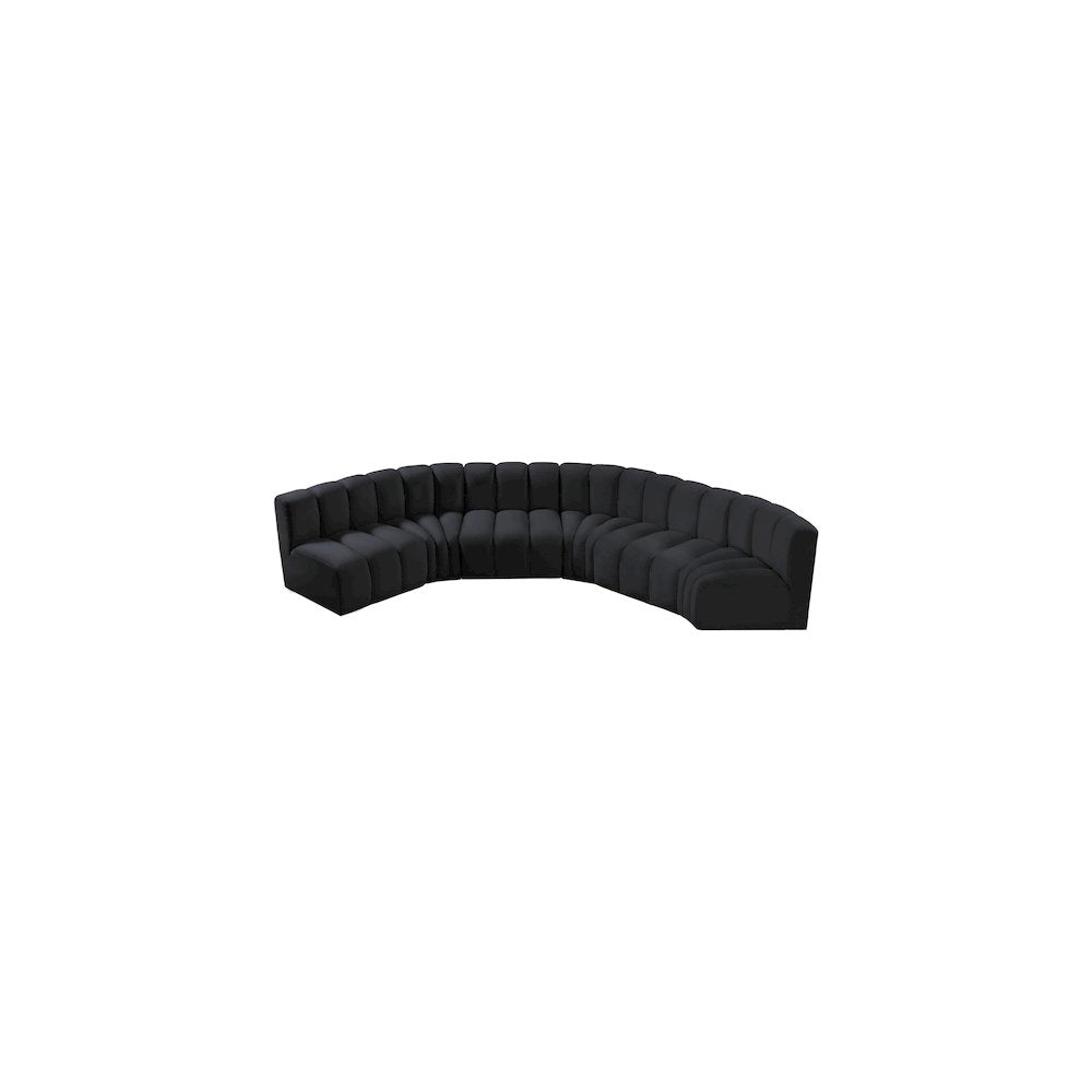 Arc Black Velvet Modular Sofa