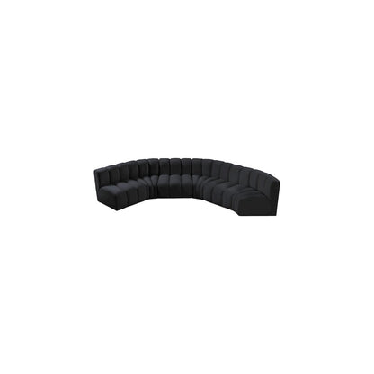 Arc Black Velvet Modular Sofa