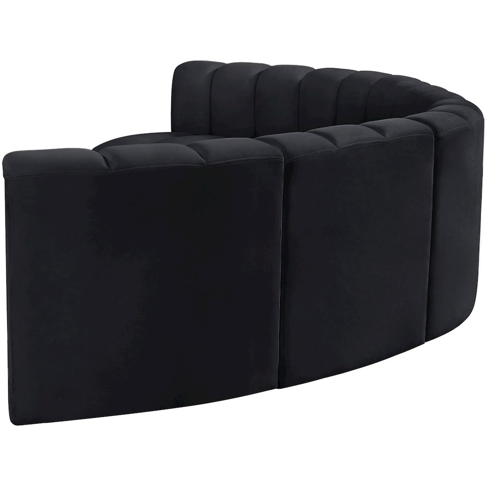 Arc Black Velvet Modular Sofa