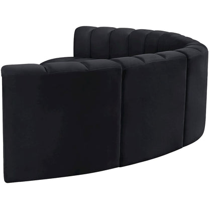 Arc Black Velvet Modular Sofa