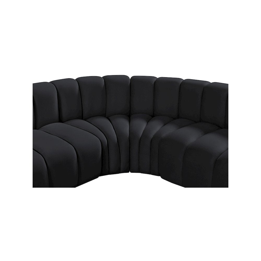 Arc Black Velvet Modular Sofa