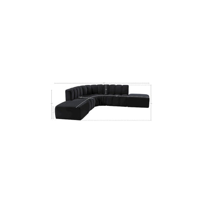 Arc Black Velvet Modular Sofa