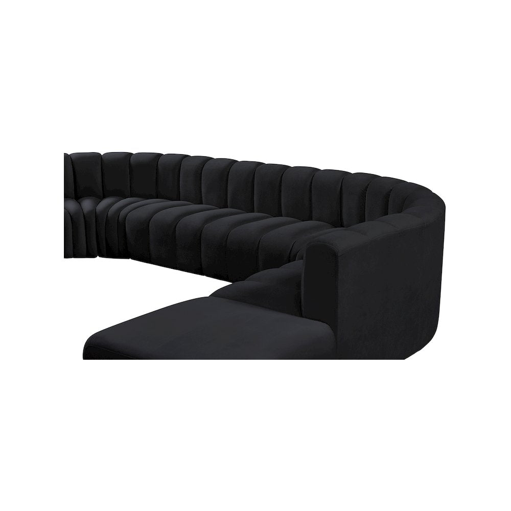 Arc Black Velvet Modular Sofa