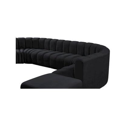 Arc Black Velvet Modular Sofa