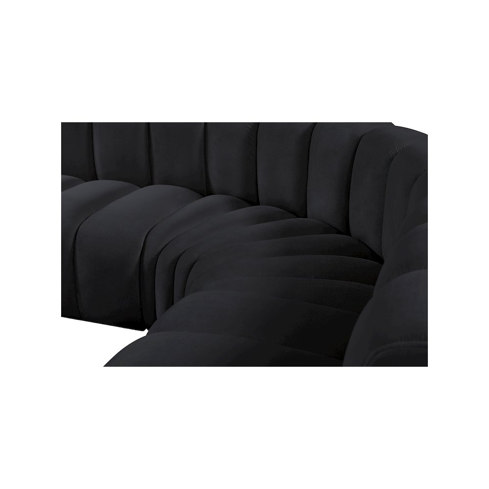 Arc Black Velvet Modular Sofa